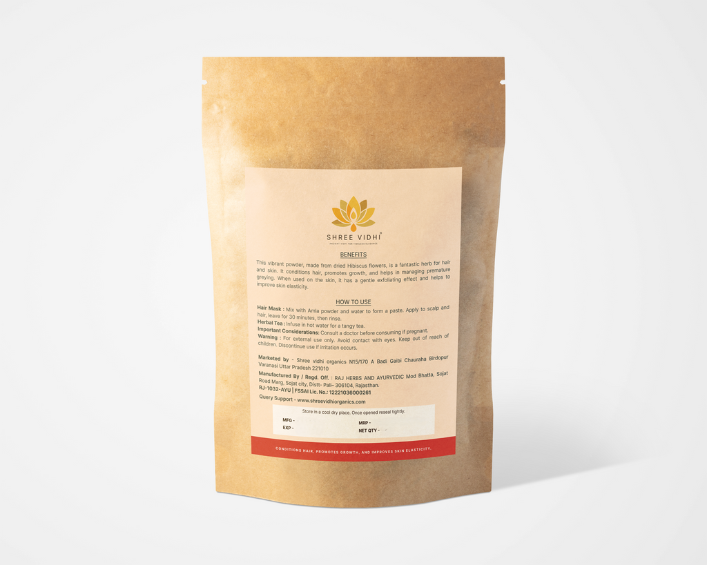 Shree vidhi Organic Hibiscus Powder | Supports Hair Growth - 50gm
