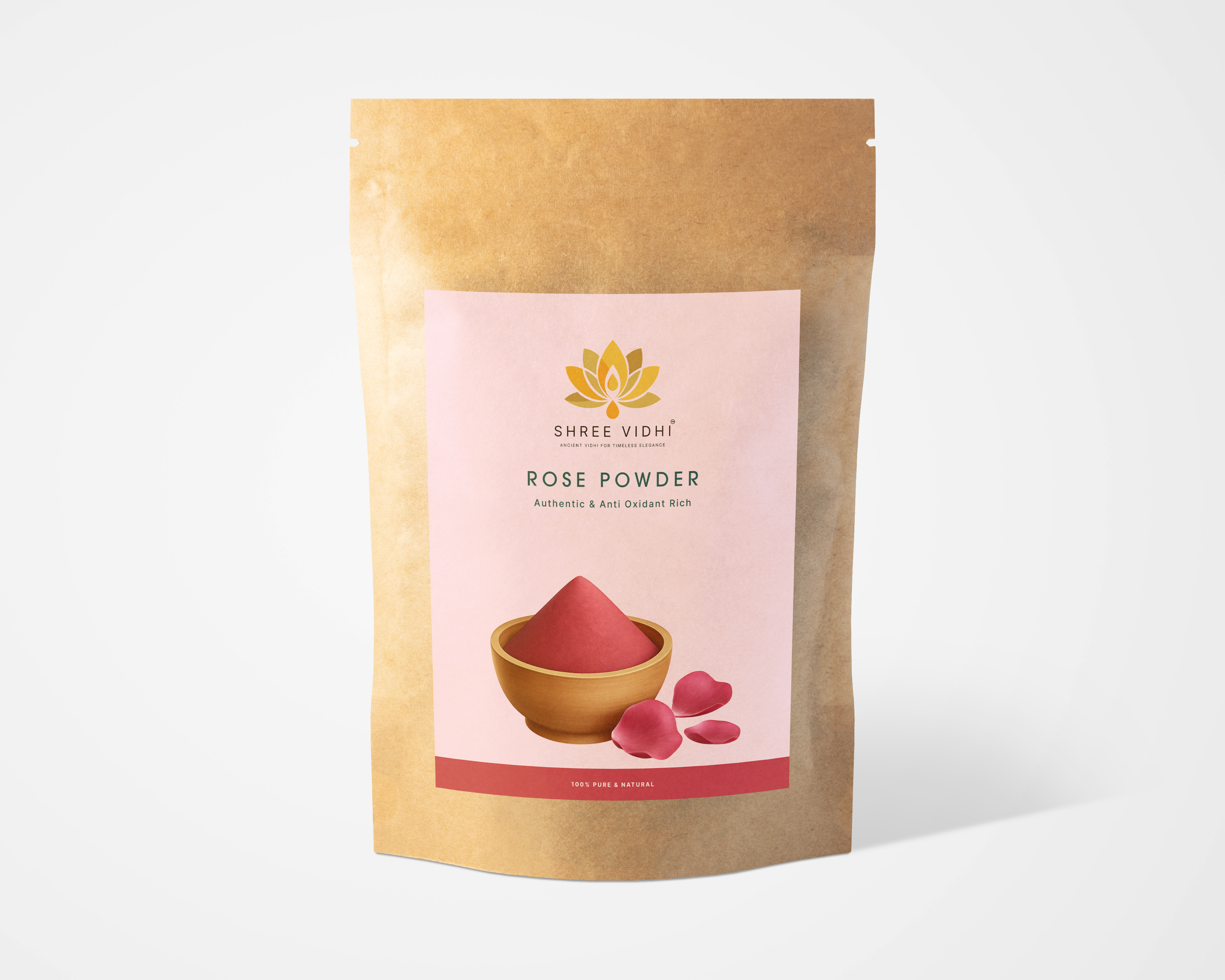 Shree vidhi Natural Rose Petal Powder for Face Care and Skin Care - 50g