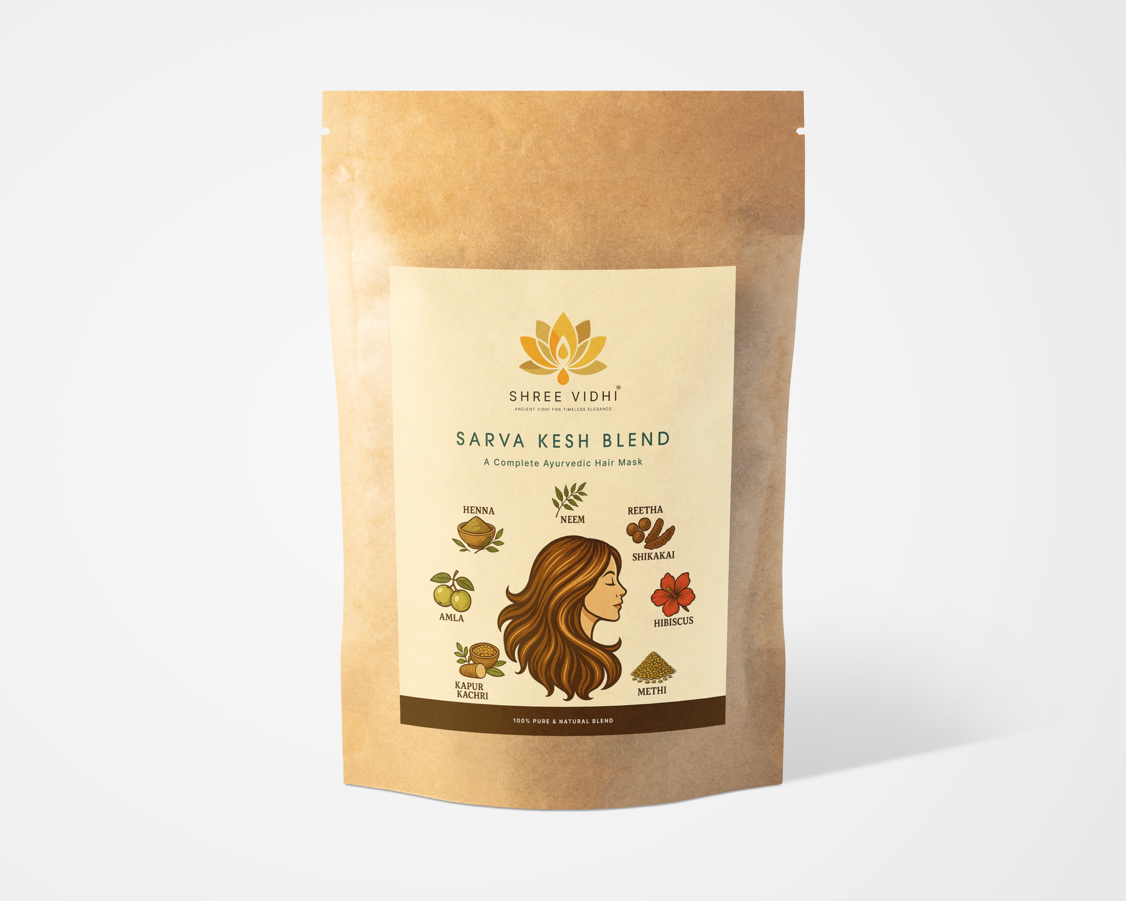 Shree vidhi Sarva Kesh Blend promotes Hair Gowth - 100gm