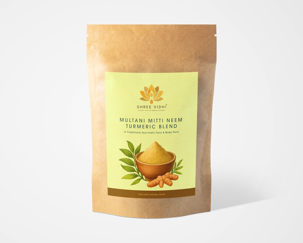 Shree vidhi Multani Mitti Neem Turmeric Blend Powder for Face and Body - 100gm