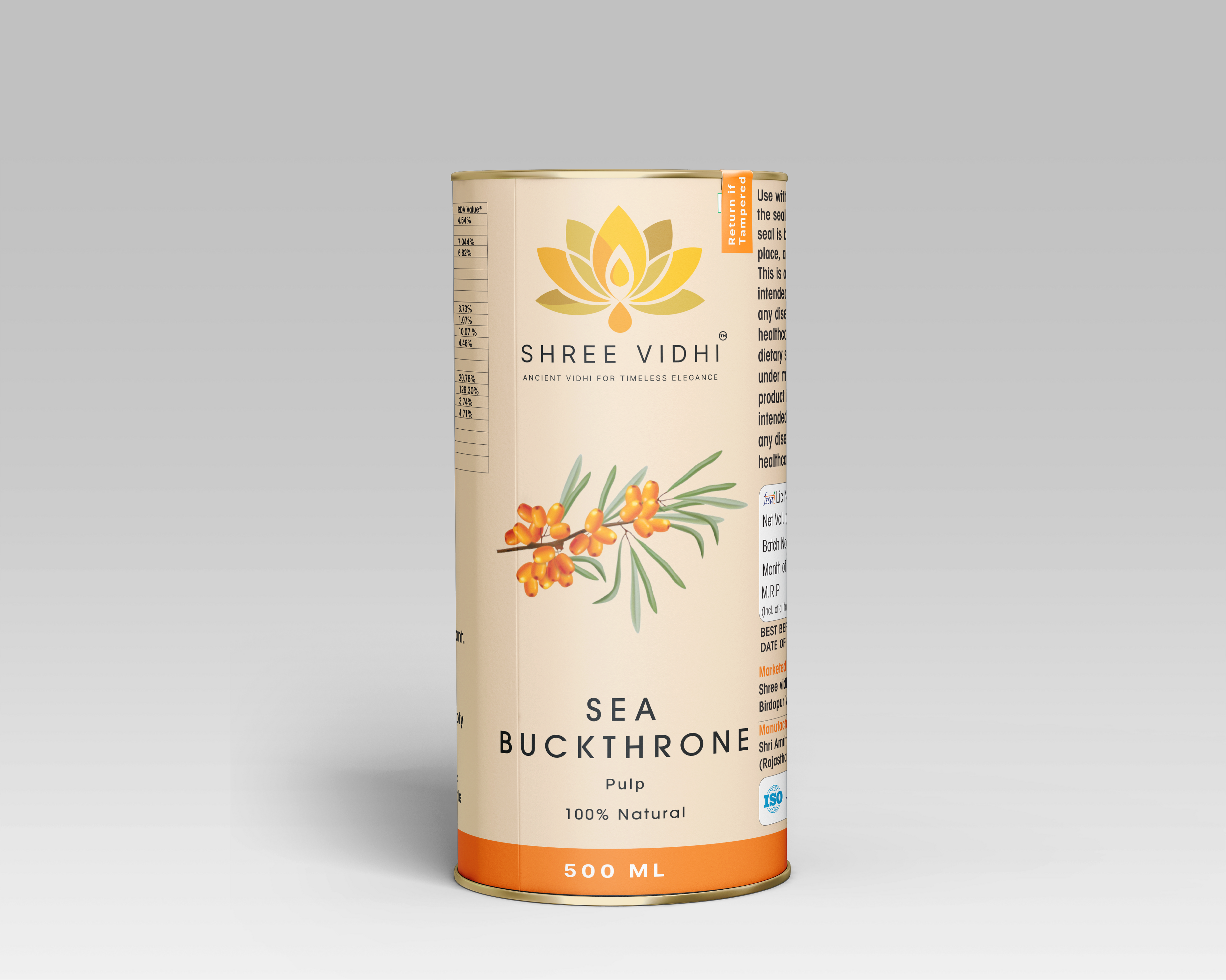 Shree vidhi | Seabuckthorn pulp | Dietary supplement - 500ml